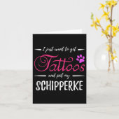Schipperke犬の恋人タトゥーおもしろい犬ママのギフトIde カード (黄色い花)