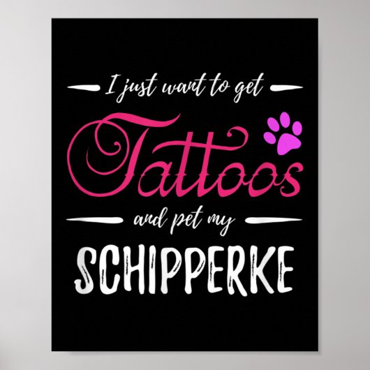 Schipperke犬の恋人タトゥーおもしろい犬ママのギフトIde ポスター (正面)