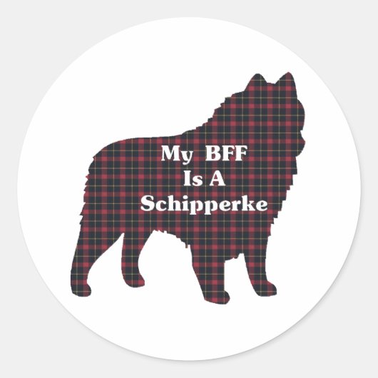 Schipperke BFFギフト ラウンドシール (正面)