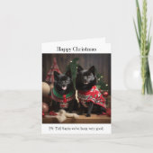 Schipperke Dogs Happy Christmas Card カード (正面)