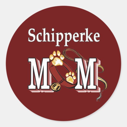 Schipperke MOMギフト ラウンドシール (正面)