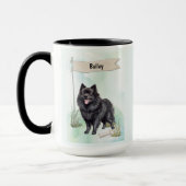 Schipperke Watercolor Personalized Dog マグカップ (左)