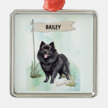 Schipperke Watercolor Personalized Dog