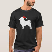 Schipperke Wearing Santa Hat Christmas Dog  Tシャツ (正面)