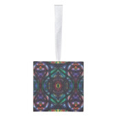 Schism Dark Rainbow Abstract Watercolor Art キューブオーナメント (右)