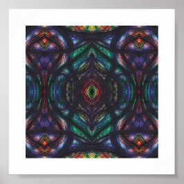Schism Dark Rainbow Abstract Watercolor Art ポスター