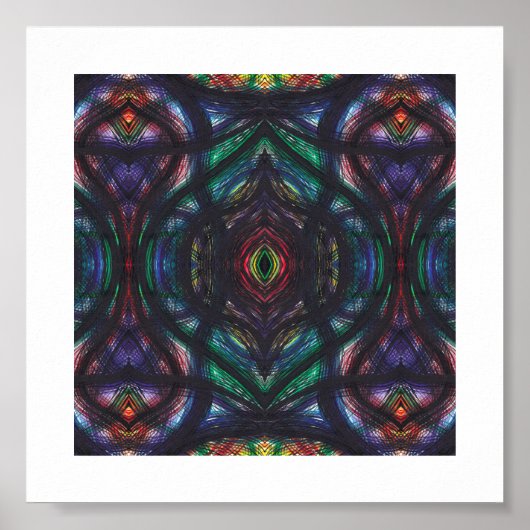 Schism Dark Rainbow Abstract Watercolor Art ポスター (正面)