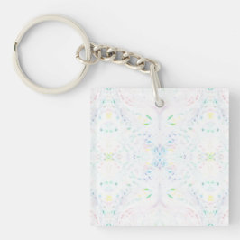 Schism Light Abstract Rainbow White Watercolor Art キーホルダー