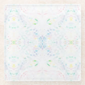 Schism Light Rainbow Abstract Watercolor Art ガラスコースター (正面)