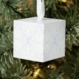 Schism Light Rainbow Abstract Watercolor Art キューブオーナメント