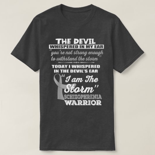 Schizophrenia Warrior Shirt I Am The Storm Ribbon  Tシャツ (デザイン正面)