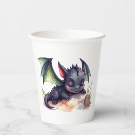 Schlafender Drache mit grünen Flügeln 紙コップ