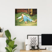 Schlafender Knabe im Heu Boyが干し草で眠る ポスター (ホームオフィス)