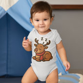 Schlafendes Rentier mit Schal ベビーボディスーツ