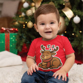 Schlafendes Rentier mit Schal ベビーボディスーツ