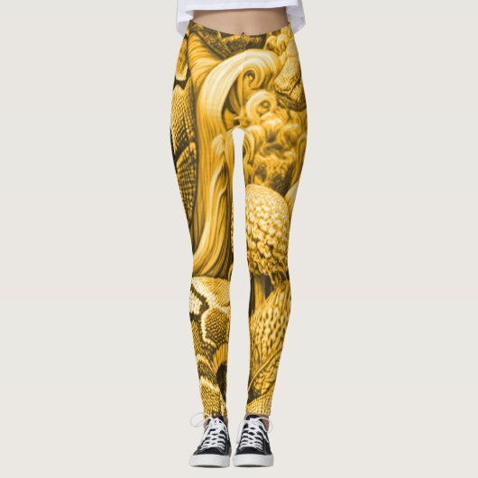 Schlangenhaut Klapperschlange Dschungel レギンス (正面)