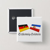 Schleswigホルスタイン、ドイツ旗のタイル 缶バッジ (正面&裏面)