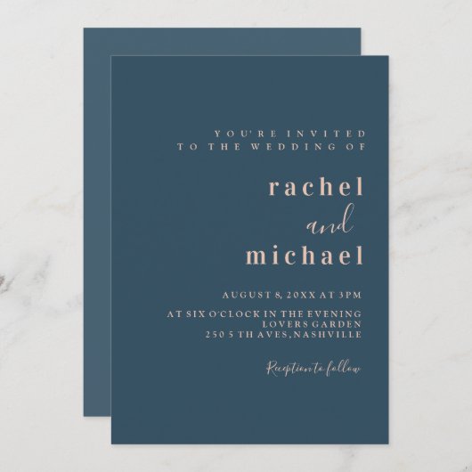 Schlicht elegante 招待状 (正面/裏面)