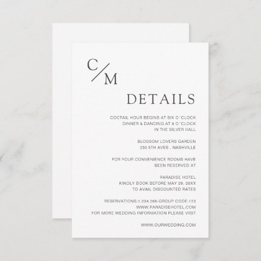 Schlicht elegante Monogramm (正面/裏面)