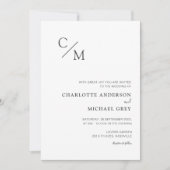 Schlicht elegante Monogramm einladung 招待状 (正面)
