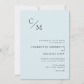 Schlicht elegante Monogramm einladung 招待状 (正面)