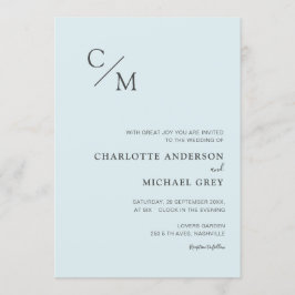 Schlicht elegante Monogramm einladung 招待状