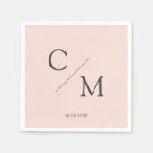 Schlicht elegante Monogramm Serviette スタンダードカクテルナプキン (正面)