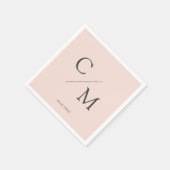Schlicht elegante Monogramm Serviette スタンダードカクテルナプキン (角)