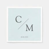 Schlicht elegante Monogramm Serviette スタンダードカクテルナプキン (正面)