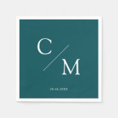 Schlicht elegante Monogramm Serviette スタンダードカクテルナプキン (正面)