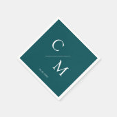 Schlicht elegante Monogramm Serviette スタンダードカクテルナプキン (角)