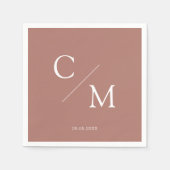 Schlicht elegante Monogramm Serviette スタンダードカクテルナプキン (正面)