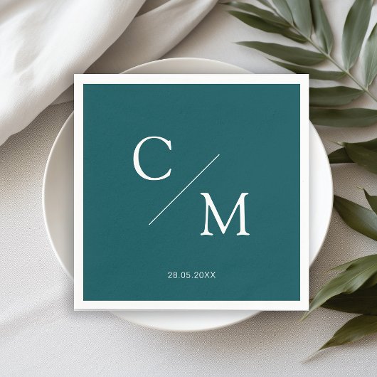 Schlicht elegante Monogramm Serviette スタンダードカクテルナプキン