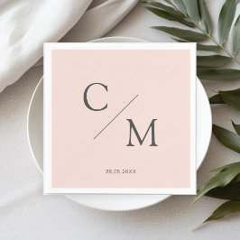 Schlicht elegante Monogramm Serviette スタンダードカクテルナプキン
