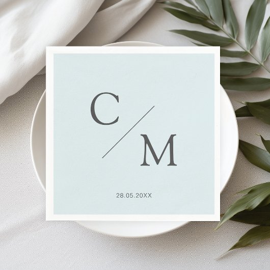 Schlicht elegante Monogramm Serviette スタンダードカクテルナプキン