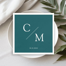 Schlicht elegante Monogramm Serviette スタンダードカクテルナプキン