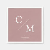 Schlicht elegante Monogramm Serviette スタンダードカクテルナプキン (正面)