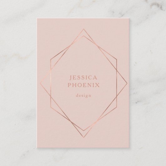 Schlicht, modern, Geometrik Rosegold, Beige 名刺 (正面)