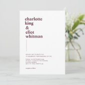 Schlicht modern Weiß, Aubergine einladung 招待状 (スタンド正面)