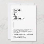 Schlicht modern Weiß, Schwarz einladung 招待状 (正面)