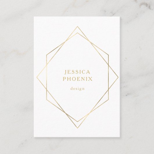 Schlicht, moderne Geometrik Gold Imitat Weiß 名刺 (正面)