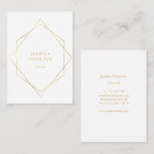 Schlicht, moderne Geometrik Gold Imitat Weiß 名刺 (正面/裏面)