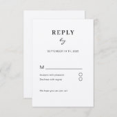 Schlicht moderne RSVP Begleitkarte エンクロージャーカード (正面/裏面)