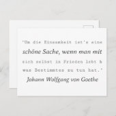 Schlichte Goethe Zitat Einsamkeit ポストカード (正面/裏面)