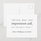 Schlichte Goethe Zitat Imponieren Postkarte ポストカード (正面/裏面)