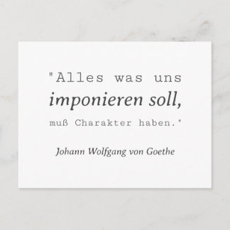 Schlichte Goethe Zitat Imponieren Postkarte ポストカード