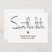 Schlichte, schicke Save the date Karte 案内ポストカード (正面/裏面)