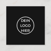 Schlichte Schwarz Weiß Visitenkarte Vorlage スクエア名刺 (正面)