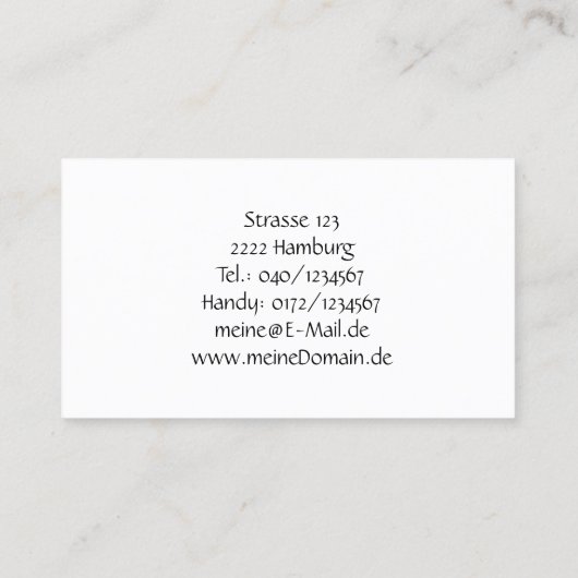 schlichte Visitenkarte 名刺 (裏面)