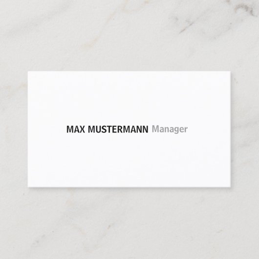 schlichte Visitenkarte 名刺 (正面)